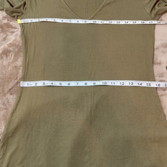 Samsoe Samsoe Patty Rib Long Sleeve Dress Covert Green - Picture 6 of 10